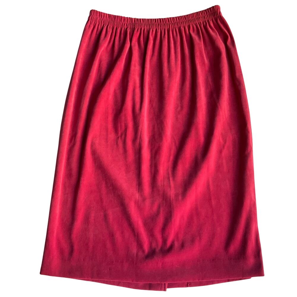 Leslie Fay Women Knee Length Skirt size 12P, Stretchy , Pink, Straight , Pencil